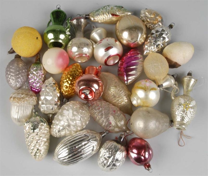 LOT OF 23+ FIGURAL GLASS CHRISTMAS ORNAMENTS.     