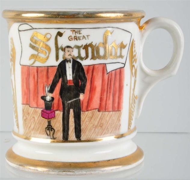 MAGICIAN WITH RABBIT IN TOP HAT SHAVING MUG.      