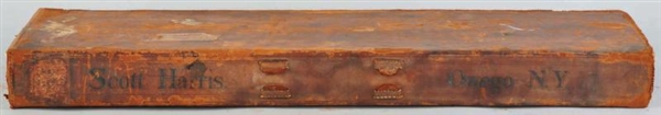 LEATHER COVERED SLIDING DRAWER GUN CASE.          