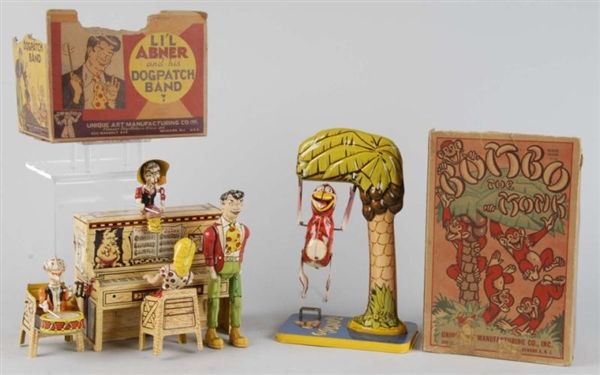 LOT OF 2: TIN LITHO UNIQUE ART WIND-UP TOYS.      