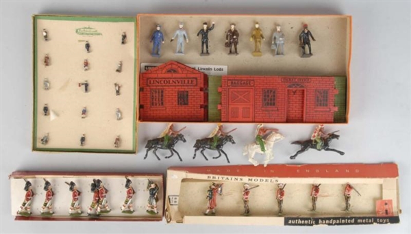 LOT OF 5: BOXED BRITAINS & FIGURE SETS.           