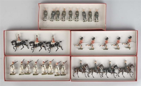 LOT OF 5: BOXES OF BRITAINS SOLDIERS.             