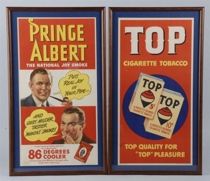 LOT OF 2: FRAMED TOBACCO ADVERTISEMENTS.          