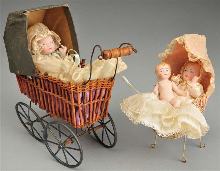 LOT OF 3: BABIES AND CARRIAGES.                   