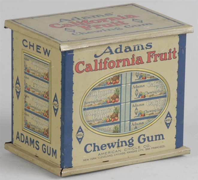ADAMS CALIFORNIA FRUIT CHEWING GUM TIN.           