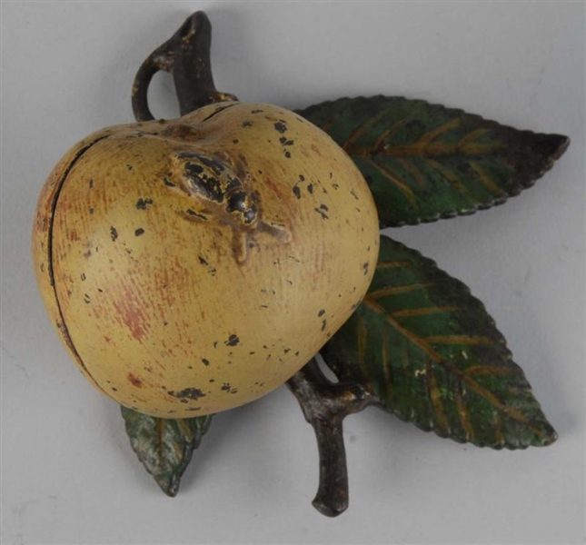 CAST IRON APPLE STILL BANK.                       