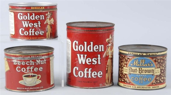 LOT OF 4: ASSORTED COFFEE TINS.                   