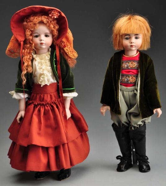 LOT OF 2: A. MARQUE REPRODUCTION DOLLS.           