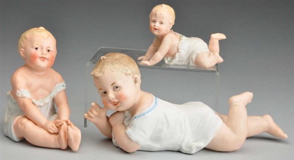 LOT OF 3: ALL-BISQUE HEUBACH BABIES.              