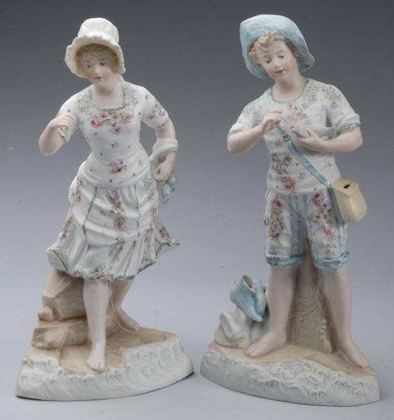 PAIR OF HEUBACH BISQUE FIGURINES.                 
