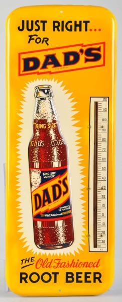 EMBOSSED TIN DADS ROOT BEER THERMOMETER.         