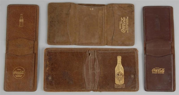 LOT OF 4: LEATHER COCA-COLA WALLETS.              
