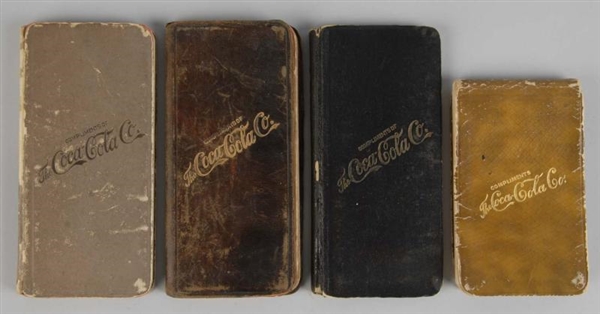 LOT OF 4: EARLY COCA-COLA LEATHER BOUND NOTEBOOKS 