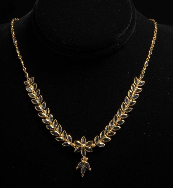 22K Y. GOLD SAPPHIRE NECKLACE.                    