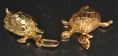 LOT OF 2: 14K Y. GOLD TURTLE CHARMS.              