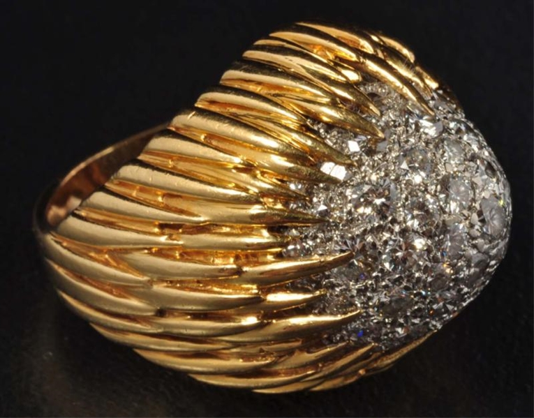 14K Y. GOLD RING WITH DIAMONDS.                   