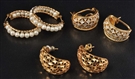 LOT OF 3: PAIRS OF 14K GOLD EARRINGS.             