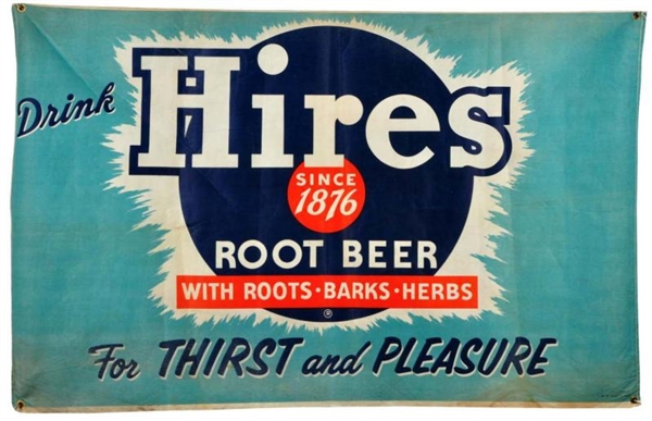LARGE CANVAS HIRES ROOT BEER SIGN.                