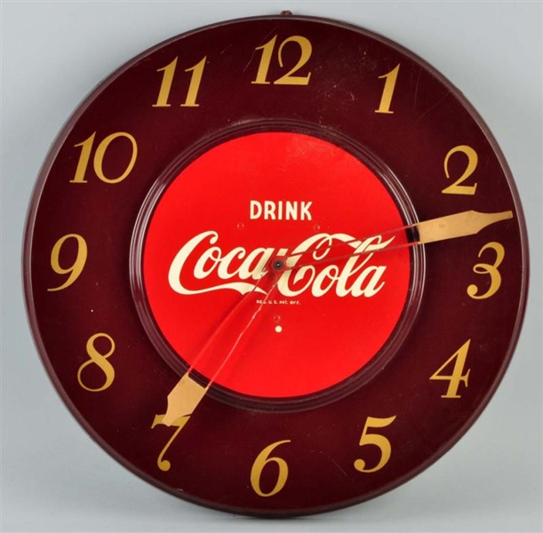1950S COCA-COLA ELECTRIC CLOCK.                   