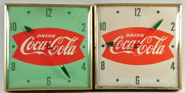 LOT OF 2: 1960S COCA-COLA ELECTRIC CLOCKS.        