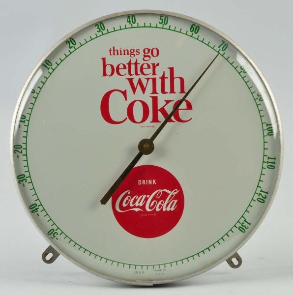 1960S COCA-COLA PAM-STYLE THERMOMETER.            