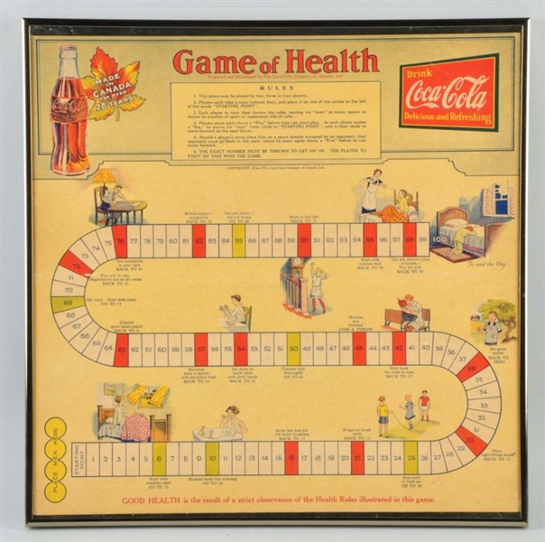 1920S CANADIAN COCA-COLA GAME OF HEALTH.          