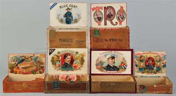 LOT OF 6: CIGAR BOXES.                            