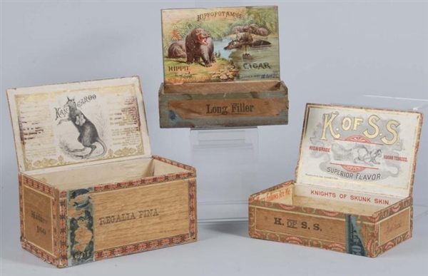 LOT OF 3: EARLY CIGAR BOXES.                      