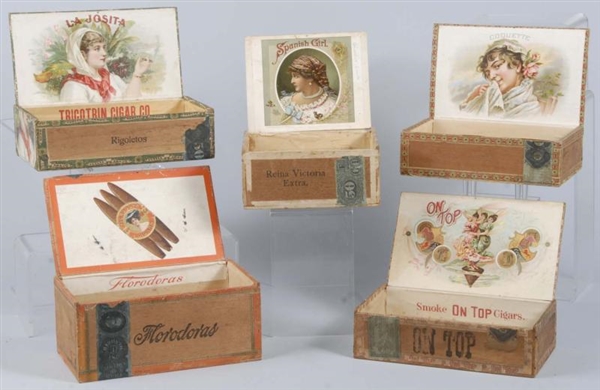 LOT OF 5: CIGAR BOXES.                            