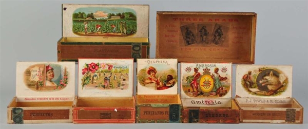 LOT OF 7: CIGAR BOXES.                            