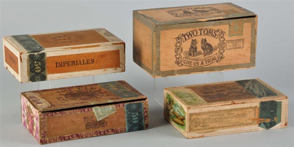 LOT OF 4: CIGAR BOXES.                            