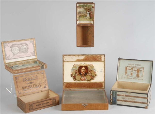 LOT OF 5: CIGAR BOXES.                            