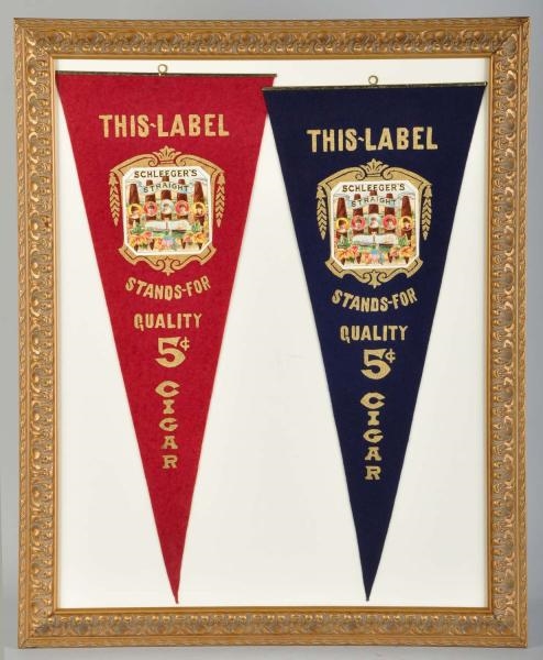 LOT OF 2: SCHLEEGER CIGAR ADVERTISING BANNERS.    