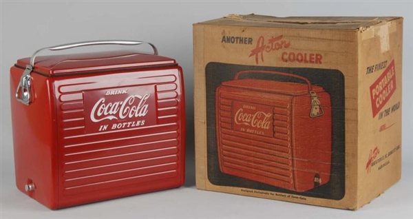 1950S COCA-COLA PICNIC COOLER.                    