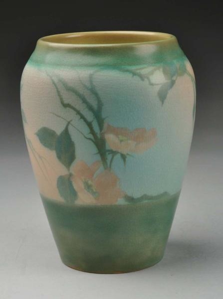 ROOKWOOD VELLUM VASE BY FRED ROTHENBUSCH.         