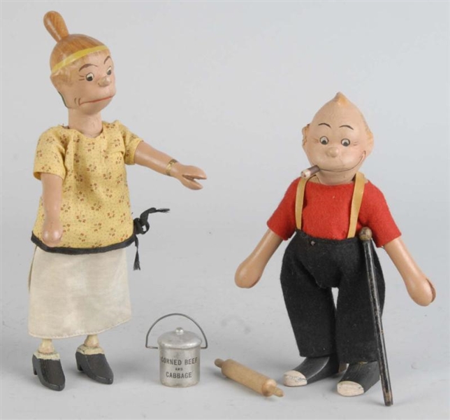 SCHOENHUT MAGGIE & JIGGS FIGURES.                 