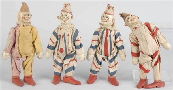 LOT OF 4: SCHOENHUT CLOWN FIGURES.                