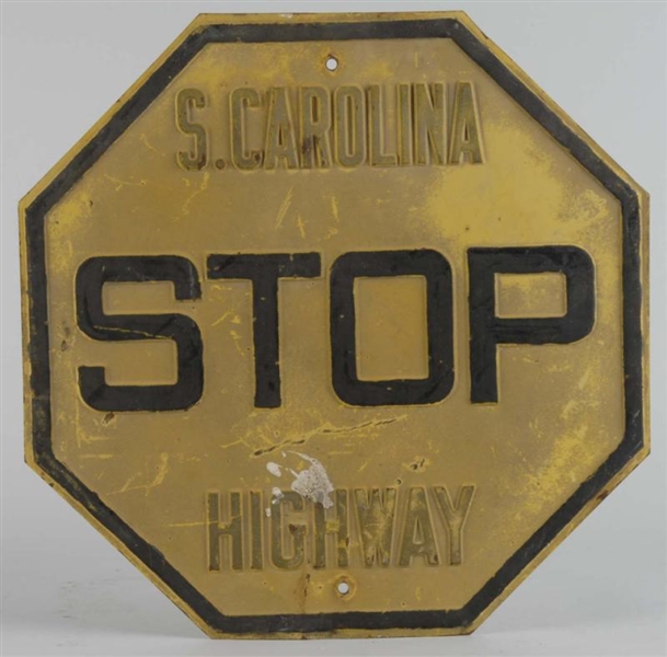 EARLY METAL SOUTH CAROLINA STOP SIGN.             
