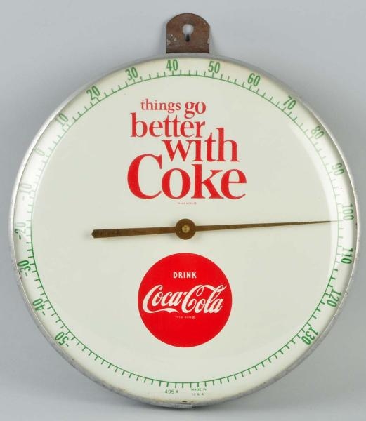 1960S COCA-COLA PAM-STYLE THERMOMETER.            