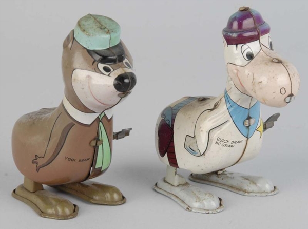 LOT OF 2: TIN LINEMAR CHARACTER HOPPING TOYS.     