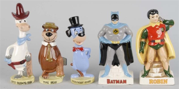 LOT OF 5: CERAMIC CHARACTER FIGURES.              