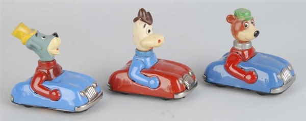 LOT OF 3: TIN LITHO MARX CAR FRICTION TOYS.       