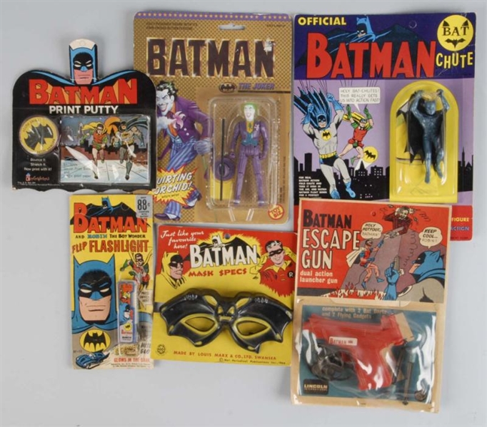 LOT OF 6: BATMAN ITEMS.                           