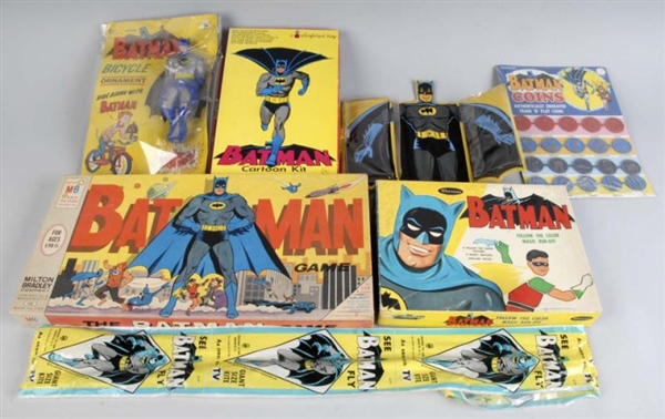 LOT OF 7: VINTAGE BATMAN TOY ITEMS.               