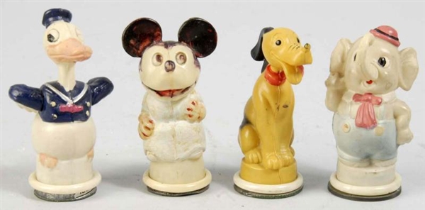 LOT OF 4: CELLULOID DISNEY PENCIL SHARPENERS.     