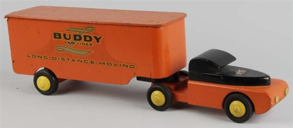 SCARCE WOODEN BUDDY L MOVING TRUCK TOY.           