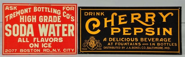 LOT OF 2: TIN SIGNS.                              