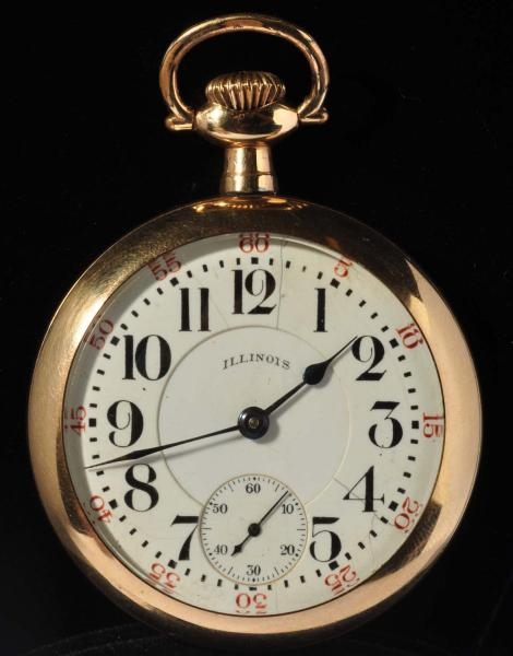ILLINOIS GOLD-FILLED POCKET WATCH.                