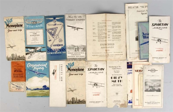 LOT OF 19: EARLY AIRPLANE-RELATED PAPER ITEMS.    