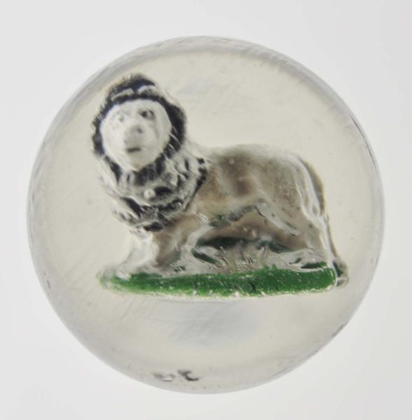 PAINTED LION SULPHIDE MARBLE.                     